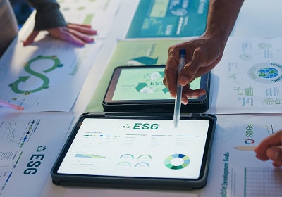 KT-Person looking at ESG chart