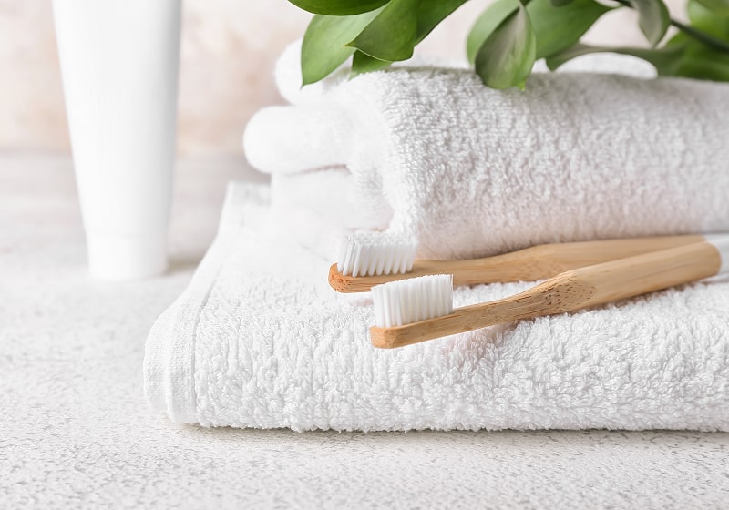 KT - Photo of towels and tooth brush