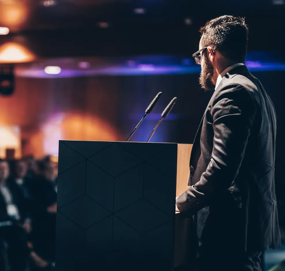 Man speaking during a congress